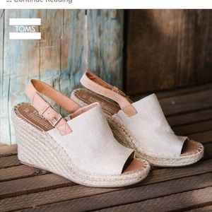 Toms wedge sandals.  Size 10.